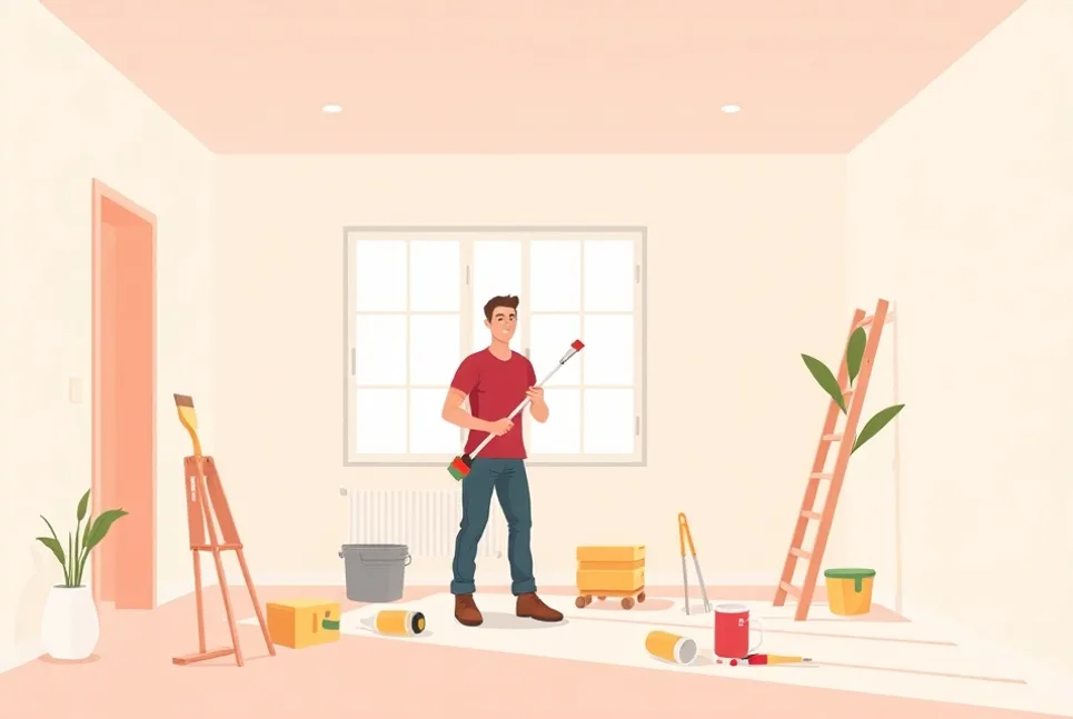 Intérieur rénové après travaux de peinture à Neuilly-Plaisance